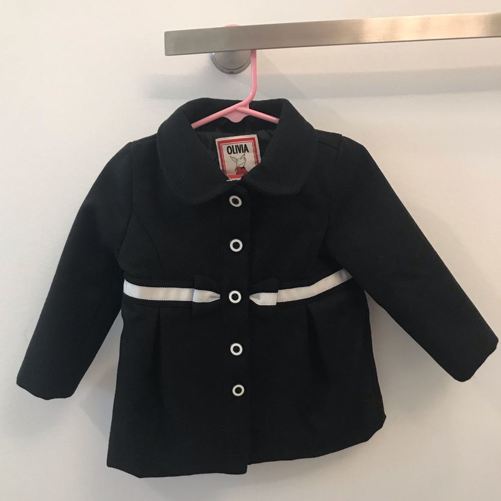 Black wool coat.